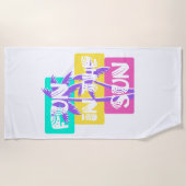 Spaß in der Sonne - farbenfrohe Sommerpalme Strandtuch (Vorderseite)