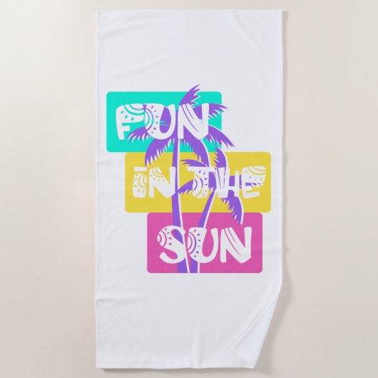 Spaß in der Sonne - farbenfrohe Sommerpalme Strandtuch (Vorderseite)