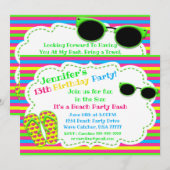 Spaß in der Sonne Gedreht Flop Sonnenbrille Beach  Einladung (Vorne/Hinten)