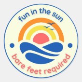 Spaß in der Sonne Runder Aufkleber (Vorderseite)