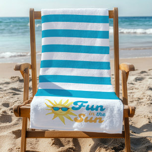 ☀️ Spaß in der Sonne Tropisch Türkis gestreift  Strandtuch