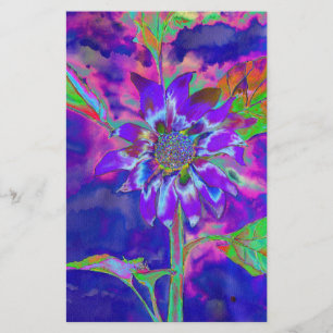 Spaß in der Sonnenblume   psychedelisch lila Briefpapier