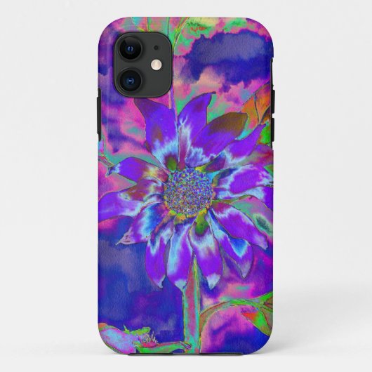 Spaß in der Sonnenblume | psychedelisch lila Case-Mate iPhone Hülle (Rückseite)
