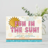Spaß in der Sun-Einladung Einladung (Stehend Vorderseite)