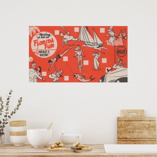 Spaß in Florida Golf-Ölwerbung Poster (Küche)