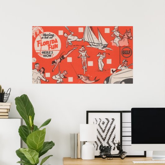 Spaß in Florida Golf-Ölwerbung Poster (Heimbüro)