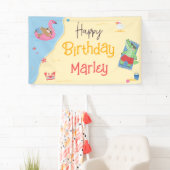 Spaß in Sun Beach Animals Happy Birthday Banner (Insitu)