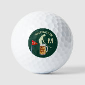 Spaß Inspirierende 19. Loch Bier Monogramm Golfball (Vorderseite)