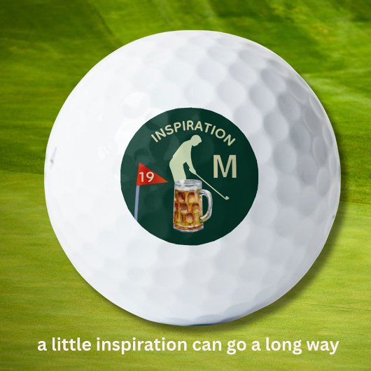 Spaß Inspirierende 19. Loch Bier Monogramm Golfball