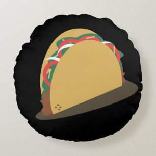 Spaß Isometrisches Taco-Essens-Restaurant Rundes Kissen