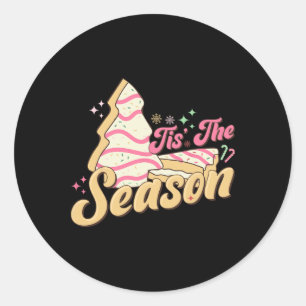 Spaß Ist Die Saison Design Weihnachtsbaum Kuchen D Runder Aufkleber
