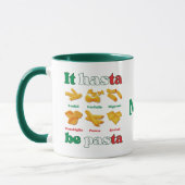 Spaß Italien IT HASTA SEIN PASTA Monogramm Tasse (Links)
