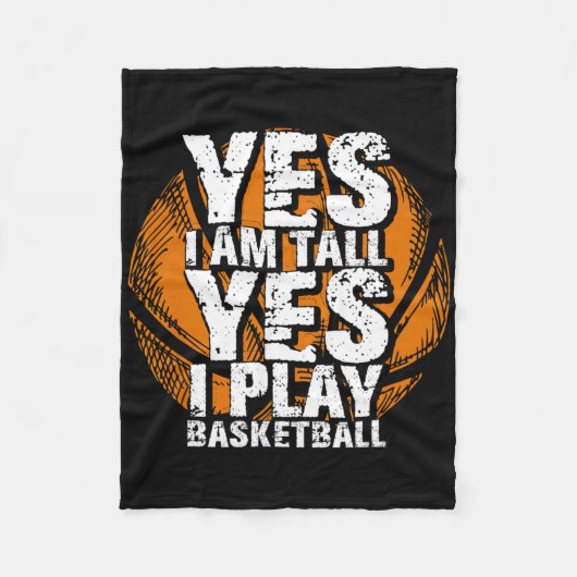 Spaß Ja, ich bin groß und spiele Bysketbyll Hoops Fleecedecke (Vorderseite)