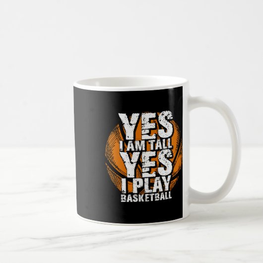 Spaß Ja, ich bin groß und spiele Bysketbyll Hoops Kaffeetasse (Rechts)