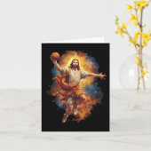 Spaß Jesus spielen Basketball 1 Karte (Gelbe Blume)