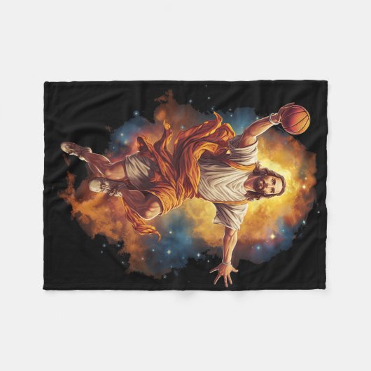 Spaß Jesus spielen Bysketbyll 1 Fleecedecke (Vorderseite (Horizontal))