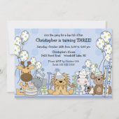 Spaß-Jungen-Safari-Tier-Geburtstag Einladung (Vorderseite)