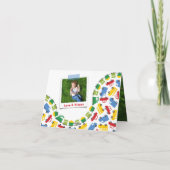 Spaß-Jungen-Spielwaren-Auto-Zug-Bus-LKWs danken Dankeskarte (Rückseite)