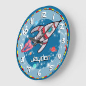 Spaß Jungs rauschen blaue Aqua Wanduhr (Winkel)