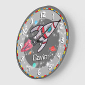 Spaß Jungs rauschen graue Wanduhr (Winkel)