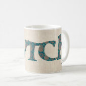 Spaß-Kaffee-Tasse, Slogan Walisers Paisley Cwtch, Kaffeetasse (VorderseiteRechts)