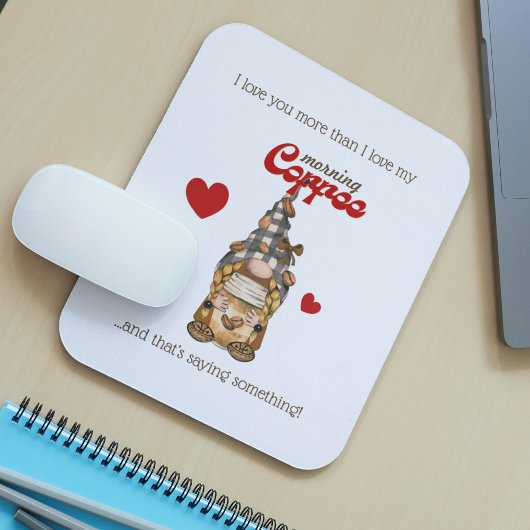 Spaß Kaffeekonzept Gnome Funny Valentinstag Gesche Mousepad