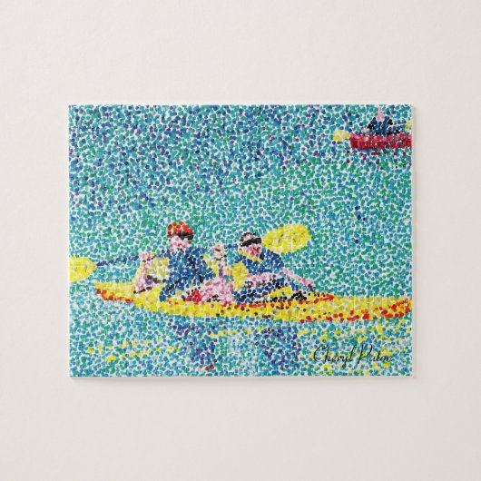 Spaß-Kajak-Szene im Pointillism-Puzzlespiel Puzzle (Horizontal)