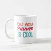 Spaß kaltes Wasser Schwimmen Moderne Typografie Kaffeetasse (Links)