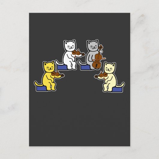 Spaß Katzen Geigenspiel Cello Geschenkmusik Postkarte (Vorderseite)