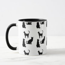 Spaß-Katzen-Silhouette-Kaffee-Tasse