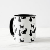 Spaß-Katzen-Silhouette-Kaffee-Tasse Tasse (Vorderseite Links)