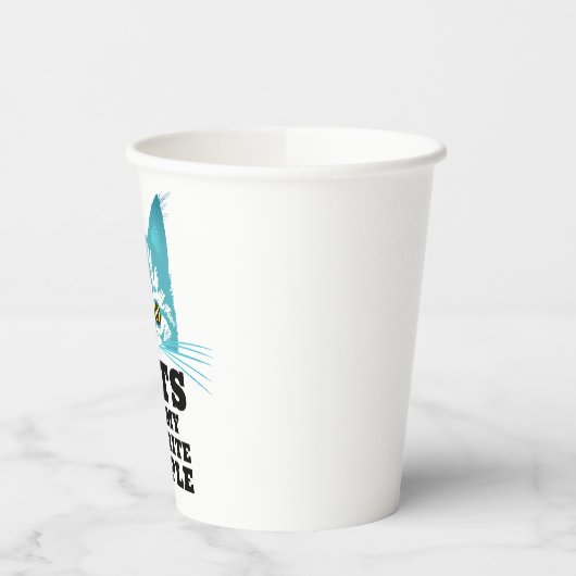 Spaß Katzen sind mein liebster Aquamariner Schwarz Pappbecher (Links)