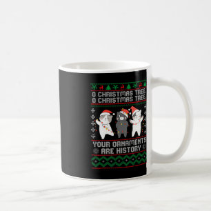 Spaß Katzen Weihnachtsschmuck Pajama Familie Katze Kaffeetasse