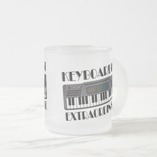 Spaß-Keyboarder-Extraordinaire Musik-Geschenk Mattglastasse (VorderseiteRechts)