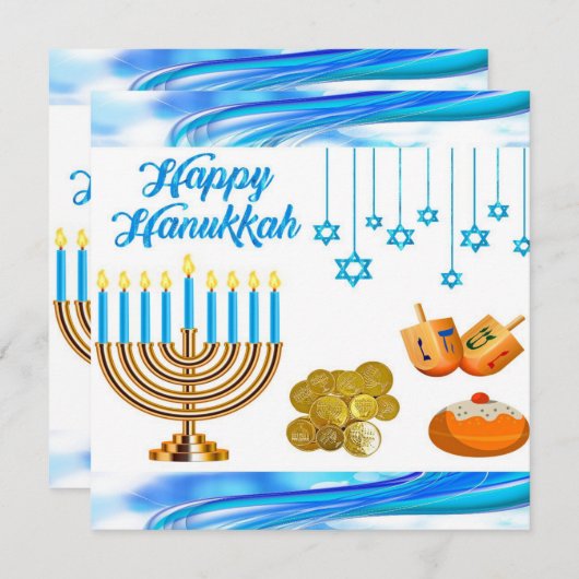 Spaß Kids Chanukah Karten Münzen dreidels menorah (Vorne/Hinten)