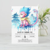 Spaß Kids Monkey Geburtstag Einladung (Stehend Vorderseite)