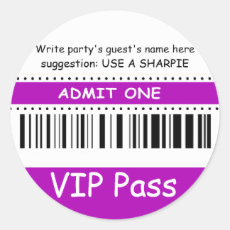 Spaß Kids VIP Pass Einlass eine Geburtstagsparty l Runder Aufkleber
