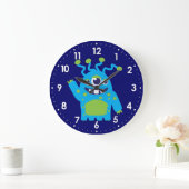 Spaß Kinder Alien blau, weiße grüne Wanduhr (Zuhause)
