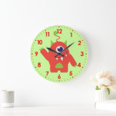 Spaß Kinder Alien orange und grüne Wanduhr (Zuhause)
