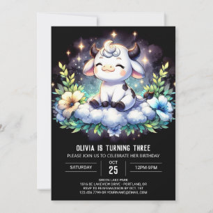 Spaß Kinder Kuh Geburtstag Einladung