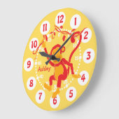 Spaß Kinder nennen Affen rote und gelbe Wanduhr (Winkel)