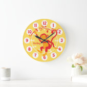 Spaß Kinder nennen Affen rote und gelbe Wanduhr (Zuhause)