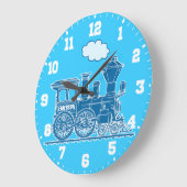 Spaß Kinder nennen Zug blaue und weiße Wanduhr (Winkel)