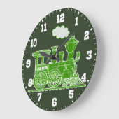 Spaß Kinder nennen Zug grüne und weiße Wanduhr (Winkel)