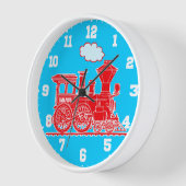 Spaß Kinder nennen Zug rote und blaue Wanduhr (Winkel)