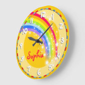 Spaß Kinder Regenbogenname gelbe Wanduhr (Winkel)
