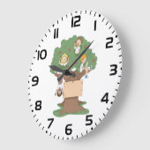 Spaß Kinder spielen in Apfelbaum Große Wanduhr (Winkel)