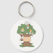 Spaß Kinder spielen in Apfelbaum Schlüsselanhänger (Vorderseite)
