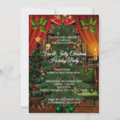 Spaß Kinder Weihnachtsfeiertag Rote Grüne Geschenk Einladung (Rückseite)