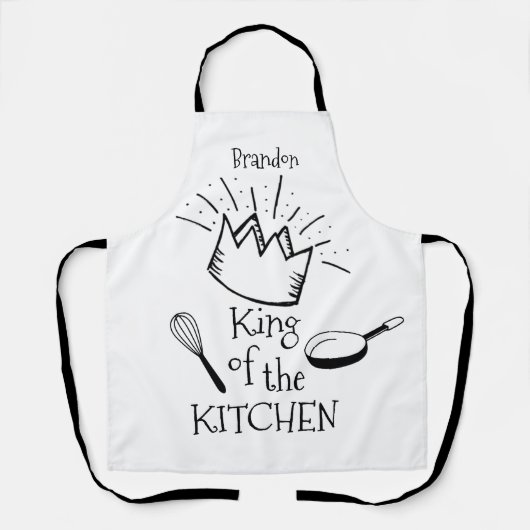 Spaß King of the Kitchen Personalisiert Schürze (Vorderseite)